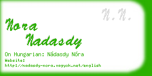 nora nadasdy business card