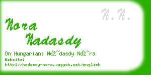 nora nadasdy business card